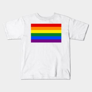 Large Gay Pride Rainbow Equality and Freedom Flag Kids T-Shirt